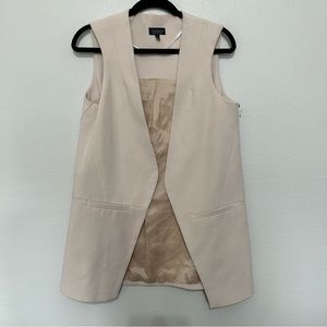 Topshop women’s cream waistcoat vest sleeveless blazer size 6 US no button